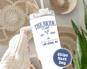 Personalized Bride Tumbler: Bachelorette Party Gift, Bridal Party Travel Mug