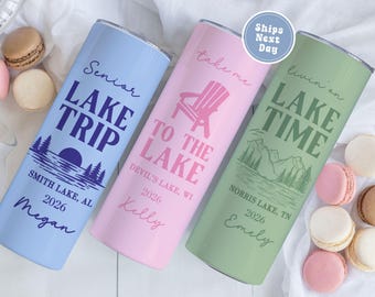 Vaso personalizado para el lago, vaso para la casa del lago, vaso para vacaciones en el lago, taza para el Día del Padre, vaso para personas mayores para el lago, regalo para la vida en barco, fin de semana en el lago.