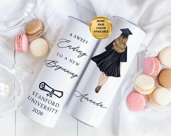 Vaso de graduación 2026, regalo personalizado para graduados, vaso de graduación universitario personalizado, regalo para estudiantes de último año, regalo de vaso para la clase de 2026