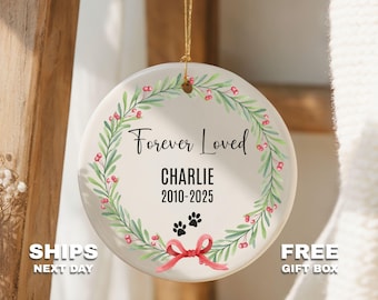 Custom Pet Memorial Christmas Ornament Gifts for Pet Sympathy, Pet Memory Ornament Pet Keepsake, Pet Memorial Ornament,  Gift for Pet Loss