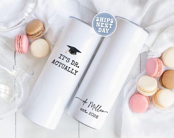 Vaso de graduación para doctorado de 591 ml, regalo personalizado para médicos, graduación de la facultad de medicina, regalo de graduación de doctorado, regalo para médicos de la promoción de 2026.