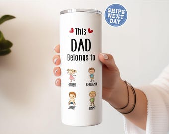 Regalo personalizado para papá, regalo de cumpleaños para papá, vaso para papá, regalo del Día del Padre de parte de hija, hijo, hijos, esposa, regalo personalizado para papá, taza de café divertida