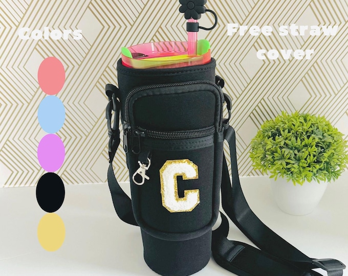 Custom Tumbler Carrier: 40oz Water Bottle Bag with Phone & Key Holder