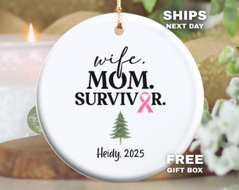Cancer Survivor Ornament, Custom Cancer Survivor Christmas Ornament Cancer Warrior The Year I Beat Cancer Ornament Cancer Keepsake Ornament