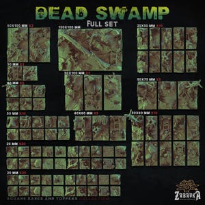 Dead Swamp Bases | Zabavka Workshop | Thematic Square/Rectangle Bases for all of your tabletop gaming needs