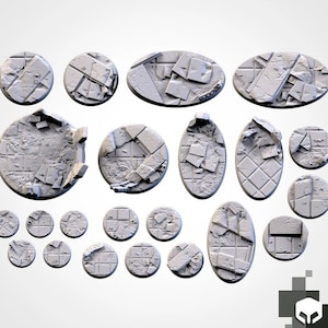 City Ruins Bases | Txarli Factory | Thematic Round/Oval Bases for all of your tabletop gaming needs