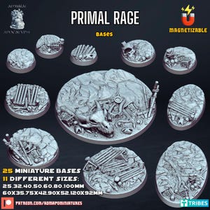 Primal Rage Bases | Admiral Apocalypse | Thematic Round/Oval Bases for all of your tabletop gaming needs