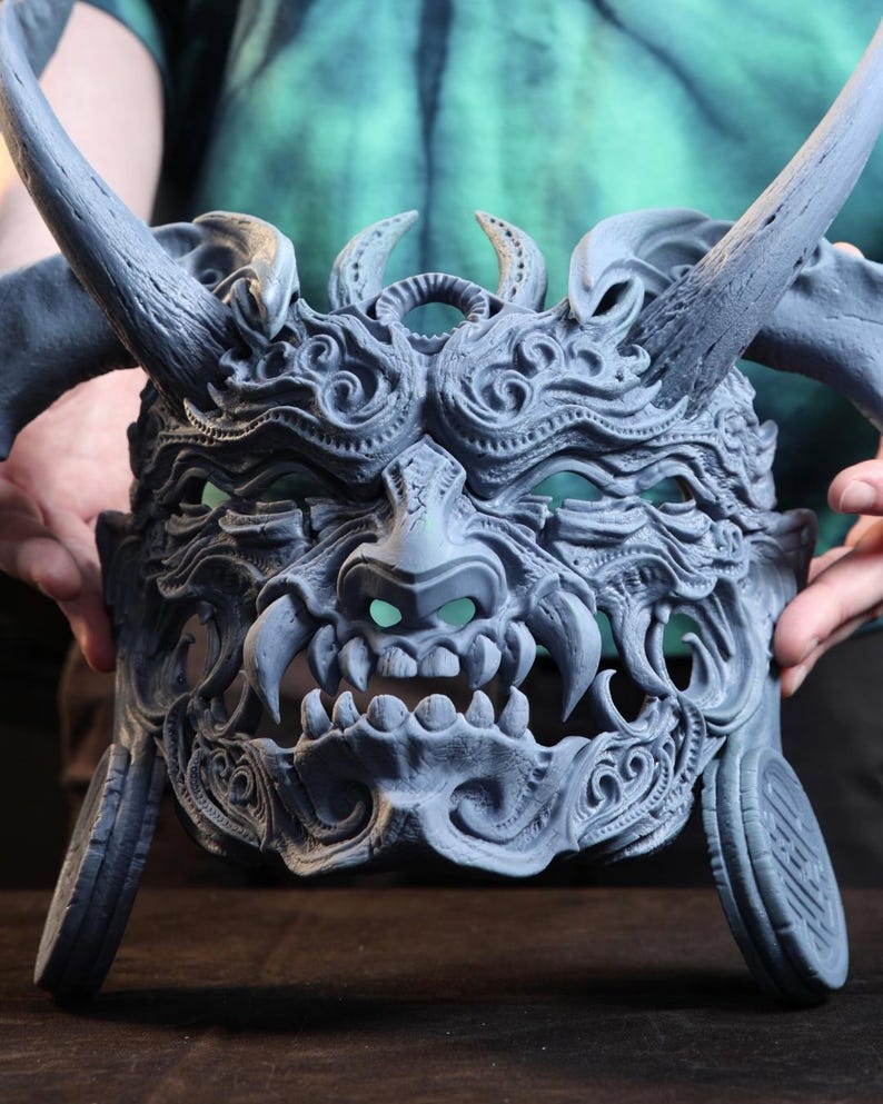 Tenjin - the Cursed Scholar | Wall Art Mask | Black Forge Games - Etsy