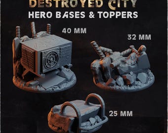 Destroyed City Heroic Bases: Thematic Tabletop Gaming - Zabavka Workshop