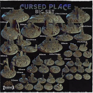 Cursed Place Bases | Zabavka Workshop | Thematic Round/Oval Bases for all of your tabletop gaming needs