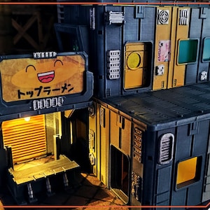 Tycho Starport: SHOP DISTRICT --- Modular Sci-fi Terrain For 28/32mm Scale Tabletop Games