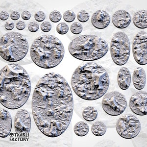 Rocky Stone Desert Bases | Txarli Factory | Thematic Round/Oval Bases for all of your tabletop gaming needs