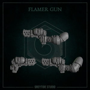 Flamer Gun Conversion Kits | Eternal Pilgrims | GreyTide Studio | Bring a unique flair to your models with this thematic upgrade pack!