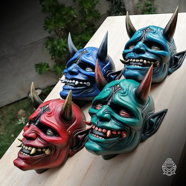 Oni Display Masks - Striking 3D Printed Decorative Art Inspired by Japanese Mythology