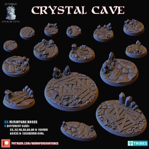 Crystal Cave Bases | Admiral Apocalypse | Thematic Round/Oval Bases for all of your tabletop gaming needs