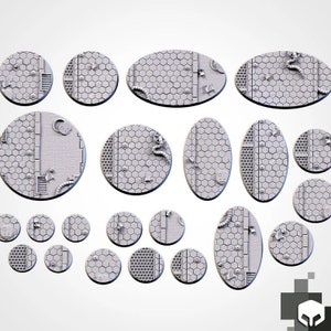 SciFi City Bases | Txarli Factory | Thematic Round/Oval Bases for all of your tabletop gaming needs