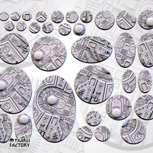 Xenos City Bases | Txarli Factory | Thematic Round/Oval Bases for all of your tabletop gaming needs