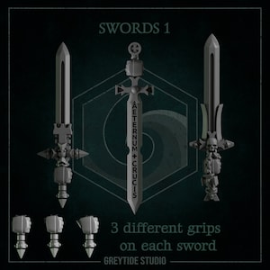 One Handed Sword Conversion Kits | Eternal Pilgrims | GreyTide Studio | Bring a unique flair to your models with this thematic upgrade pack!