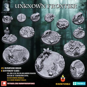 Unknown Frontier Bases | Admiral Apocalypse | Thematic Round/Oval Bases for all of your tabletop gaming needs