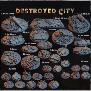 Destroyed City Bases | Zabavka Workshop | Thematic Round/Oval Bases for all of your tabletop gaming needs