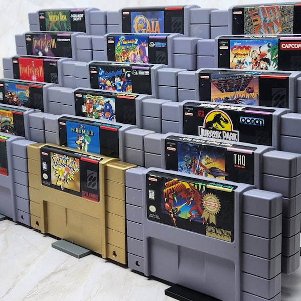 Retro Game Stand - 15 Pack - Display 90 Games! - Compatible with SNES, N64, SEGA, and more!