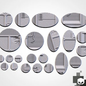 Factory Bases | Txarli Factory | Thematic Round/Oval Bases for all of your tabletop gaming needs