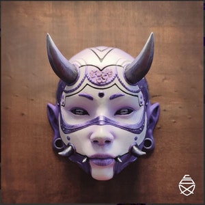 Hannya Display Mask - CHUNARI Version - Captivating 3D Printed Art Pieces