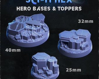 Sci-Fi Hex Heroic Bases: Thematic Tabletop Gaming - Zabavka Workshop