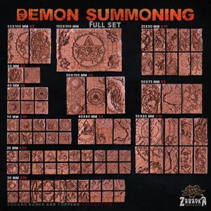 Demon Summoning Bases | Zabavka Workshop | Thematic Square/Rectangle Bases for all of your tabletop gaming needs