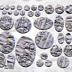Rocky Stone Bases | Txarli Factory | Thematic Round/Oval Bases for all of your tabletop gaming needs