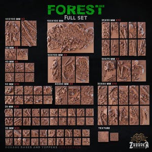Forest Bases | Zabavka Workshop | Thematic Square/Rectangle Bases for all of your tabletop gaming needs