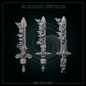 One Handed Burning Sword Conversion Kits | Eternal Pilgrims | GreyTide Studio | Thematic upgrade pack!