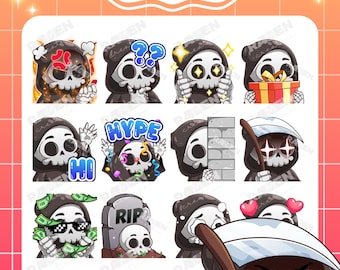 Emotes de Twitch de Reaper: Pack de 12 Emotes de Calavera (Descarga digital)