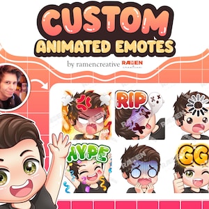 Custom Animated Emotes, Emojis, Sticker or Sub Emotes for your Twitch, Youtube, Discord or Facebook | Cute Emotes | Chibi Emotes