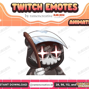 Animated Reaper Twitch Emote: Menacing Skull (Digital Download)