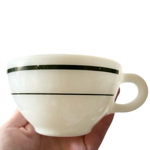 vintage pyrex, corning restaurant dinner ware, vintage pyrex green stripe, green band cup, pyrex corning, pyrex, vintage kitchen, vintage