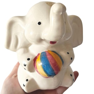 vintage piggy bank, vintage children, vintage kids decor, vintage nursery nursery home decor, elephant piggy bank, elephant nursery, vintage