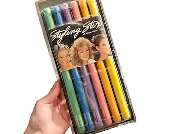 Cabello vintage de los 80, accesorios para el cabello de los 80, rulos de los 80, palitos para peinar, cuidado del cabello vintage, moda vintage, cabello de los 80, moda de los 80, años 80