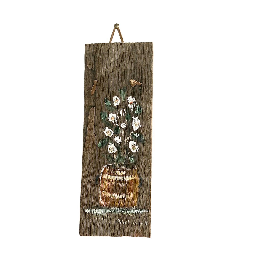 Vintage Wall Decor, Rustic Wall Door, Wood Floral Decor, Vintage ...
