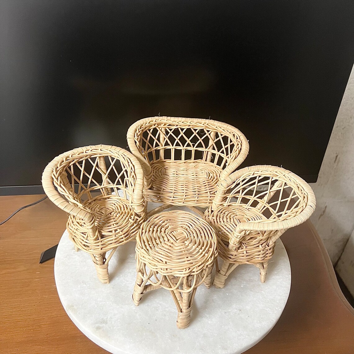 Vintage Rattan Doll Furniture Boho Doll Furniture Boho Chic Etsy