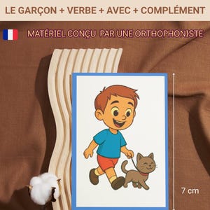 Children&#39;s Game - Oral Language - The Boy - Subject - Verb - With - Complement - Reading - Sentences - Speech Therapy - Development - Vocabulary