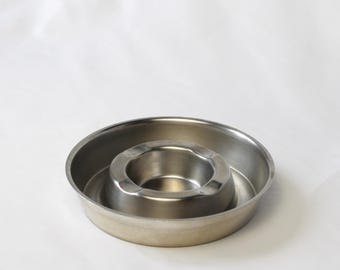 Cenicero vintage Alessi - Acero inoxidable 18/10 - Diseño minimalista italiano