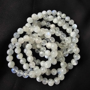 Rainbow Moonstone Blue Flash Bracelet 8mm | Natural Crystal | High Quality | Handmade Jewelry