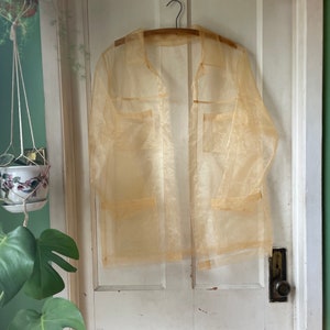 Yellow Organza Errand Jacket - Handmade - Slow Fashion - Vintage Found Fabric - Ready to Wear