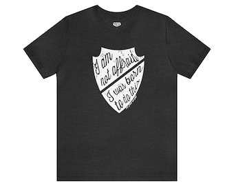 I am not afraid, I was born to do this. St. Joan of Arc Shield Quote Shirt, Catholic Shirt, Joan of Arc Shirt, Saint Quote, Catholic Gift