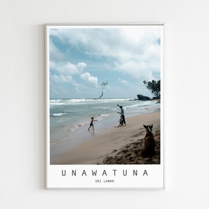 Sri Lanka Unawatuna Strand, druckbare Boho Poster, Digital Download, Serene Fotografie, Reise Fotografie, Natur Ozean, Wand Kunst Dekor