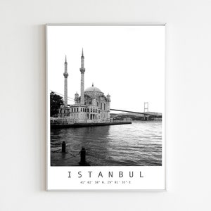 Istanbul Druckbare schwarz weiß Foto, Istanbul Wandkunst, Istanbul Reise Poster, Istanbul Fotodruck, Türkei Wandkunst, Turkiye Decor