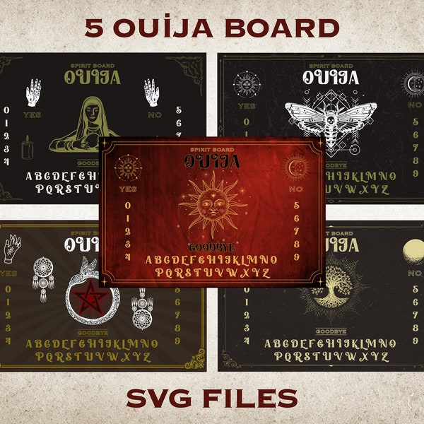 Ouija Board Svg Bundle, Ouija Occult Svg, Oracle Spirit Board, Dead Spirit Board Game, Ouija Vector, Instant Download, Witch Board,Halloween