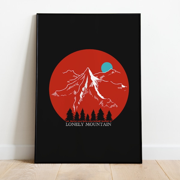 Lord of the rings - lonely mountain printable wall art poster