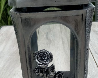 Rose grave lantern, rose grave lamp, rose grave lamp, solid, rose grave light, rose grave decoration, cast, silver, LED candle, rose, guarantee,